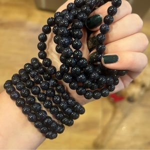 Deep blue sandstone Bracelets | Minimalist crystal jewelry